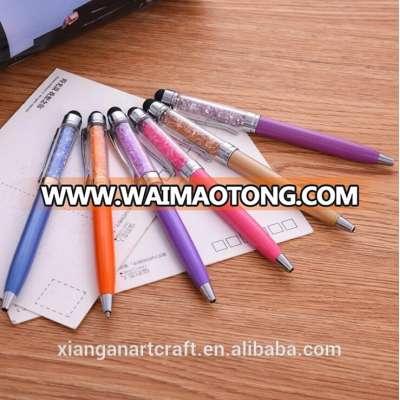 crystal diamond metal promotional advertisement business signature of ballpen with touch screen stylus ballpoint pen